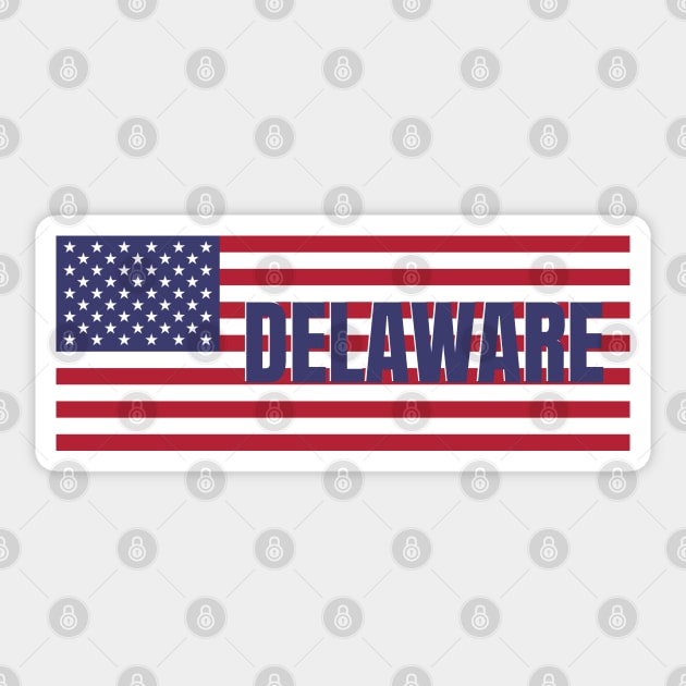 Delaware State in American Flag Sticker by aybe7elf